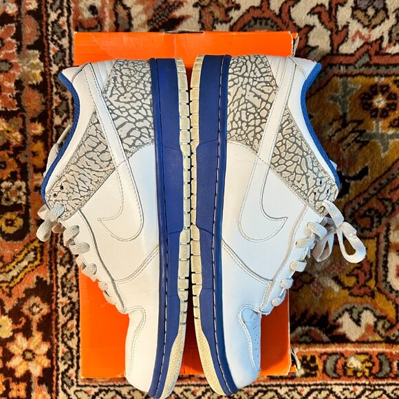 Nike Dunk Low CL Jordan Pack Retro 3 Size 9.5 Blue Cement Elephant 304714-119 main image 7